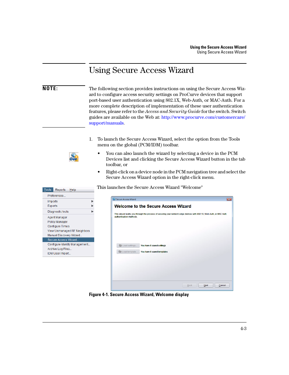 Using secure access wizard | HP Identity Driven Manager Software Series User Manual | Page 147 / 200