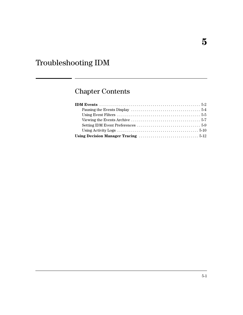 Troubleshooting idm, Chapter contents, 5 troubleshooting idm | HP Identity Driven Manager Software Series User Manual | Page 169 / 200