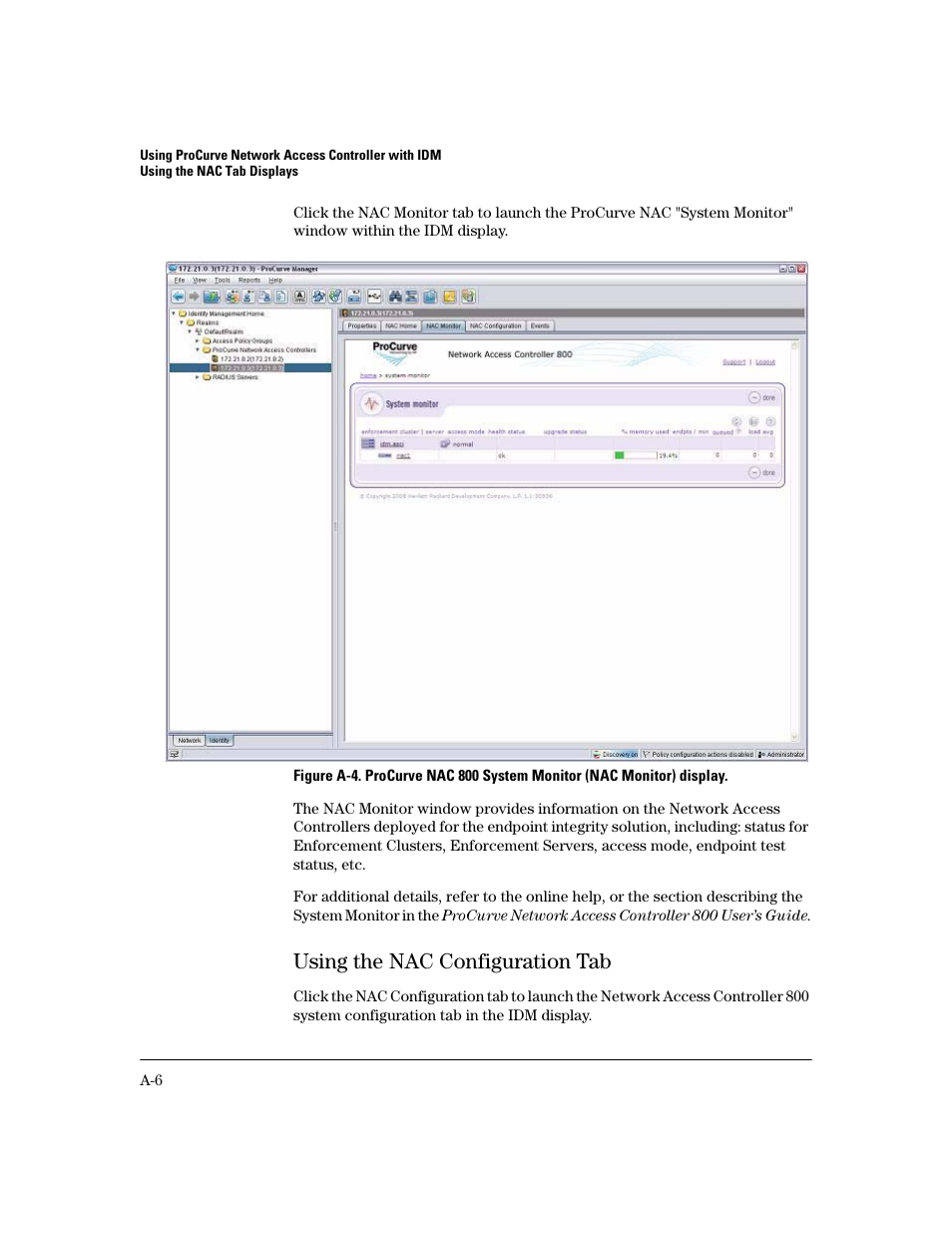 Using the nac configuration tab | HP Identity Driven Manager Software Series User Manual | Page 186 / 200