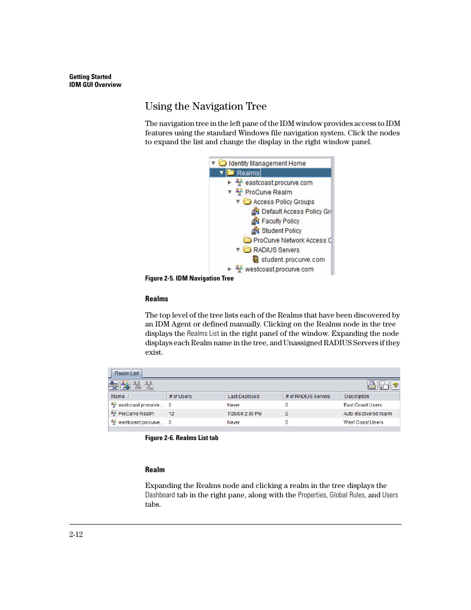 Using the navigation tree, Using the navigation tree -12 | HP Identity Driven Manager Software Series User Manual | Page 32 / 200