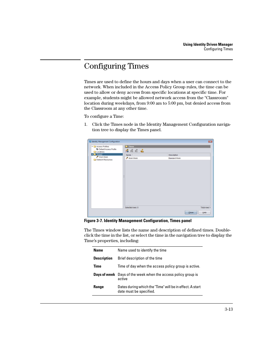 Configuring times | HP Identity Driven Manager Software Series User Manual | Page 81 / 200