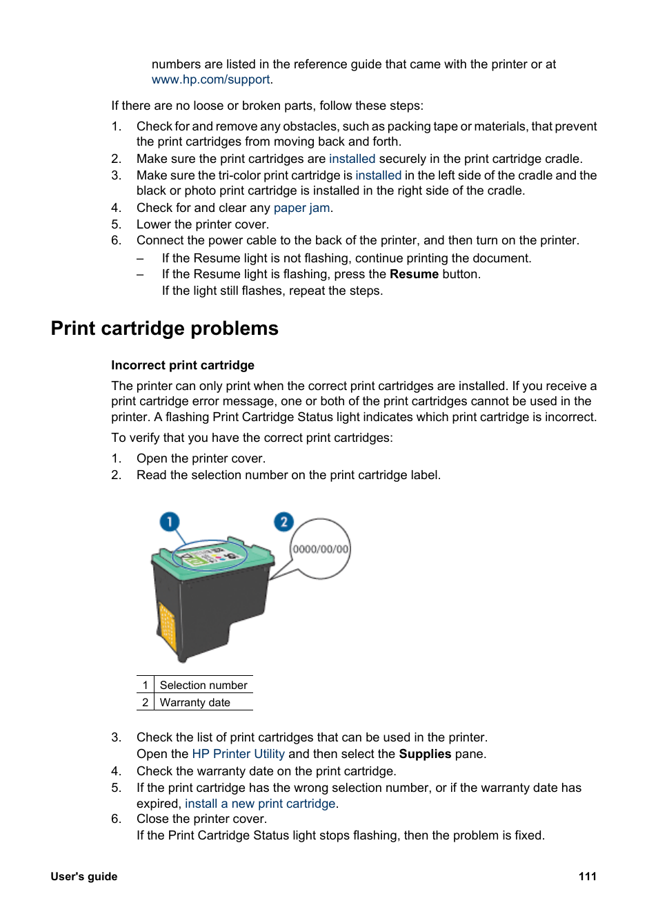 Print cartridge problems | HP Deskjet 6988dt Printer User Manual | Page 113 / 154