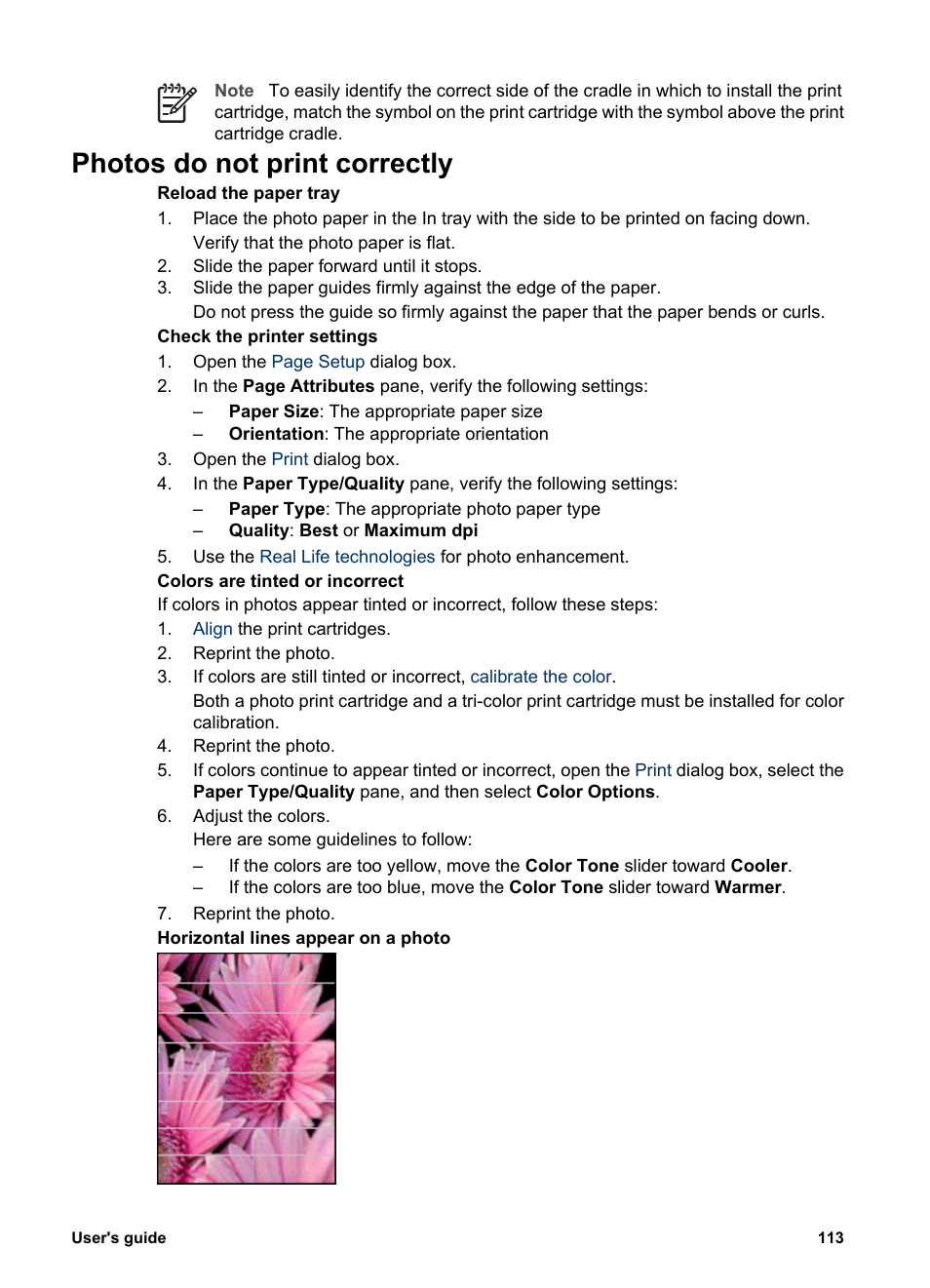 Photos do not print correctly | HP Deskjet 6988dt Printer User Manual | Page 115 / 154