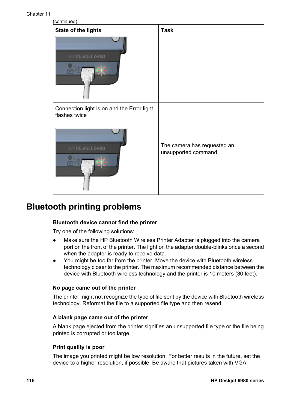 Bluetooth printing problems | HP Deskjet 6988dt Printer User Manual | Page 118 / 154