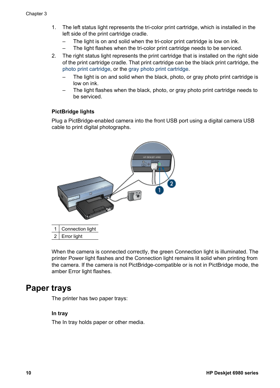 Paper trays | HP Deskjet 6988dt Printer User Manual | Page 12 / 154