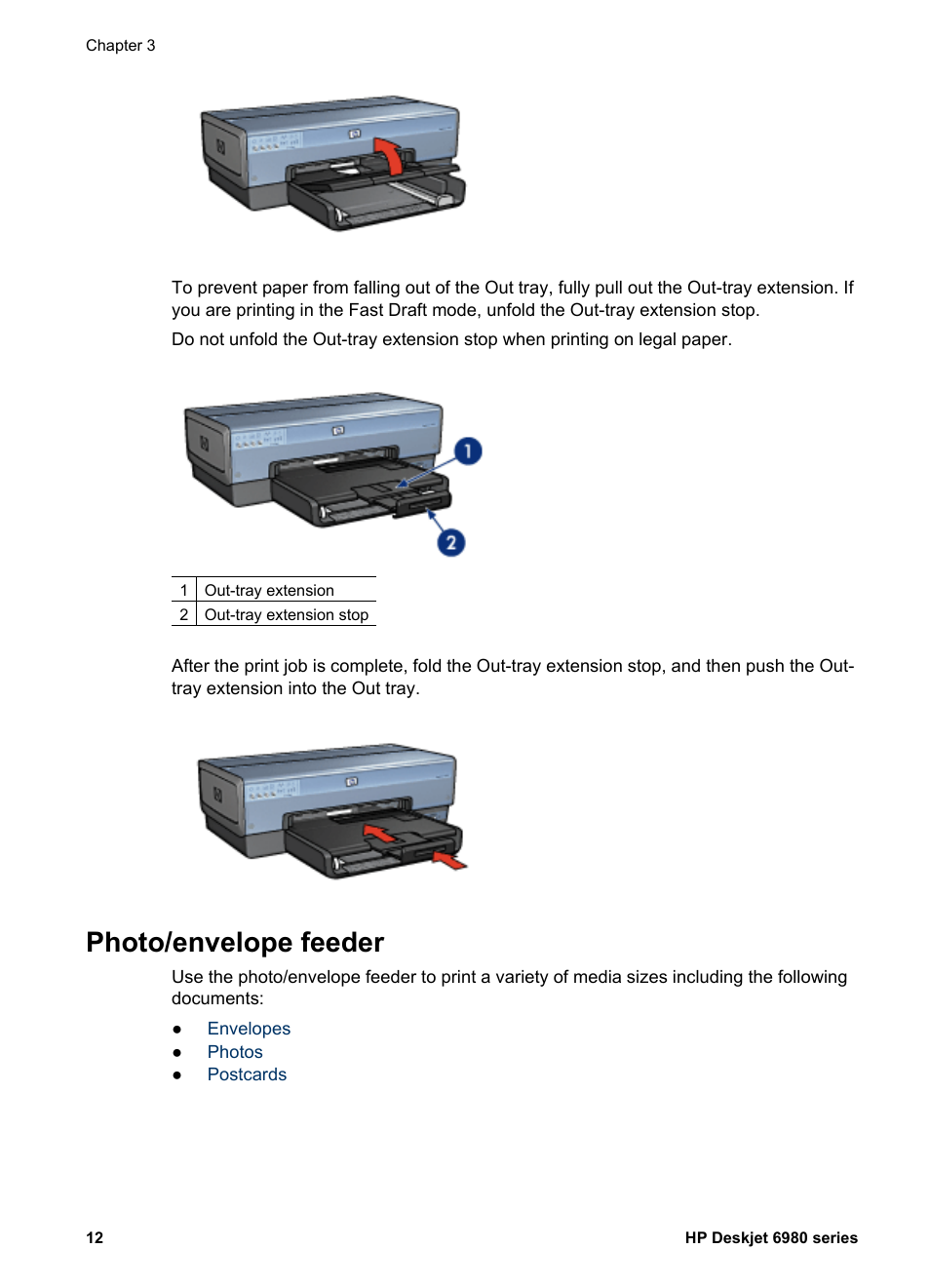 Photo/envelope feeder | HP Deskjet 6988dt Printer User Manual | Page 14 / 154