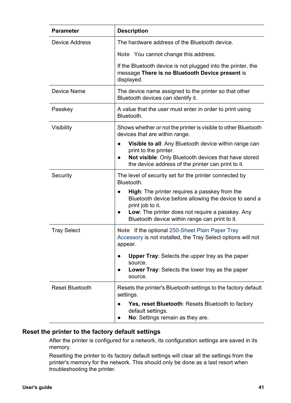 Reset the printer to the factory default settings, Reset the printer, To the factory | Reset the printer to the factory, Default settings | HP Deskjet 6988dt Printer User Manual | Page 43 / 154