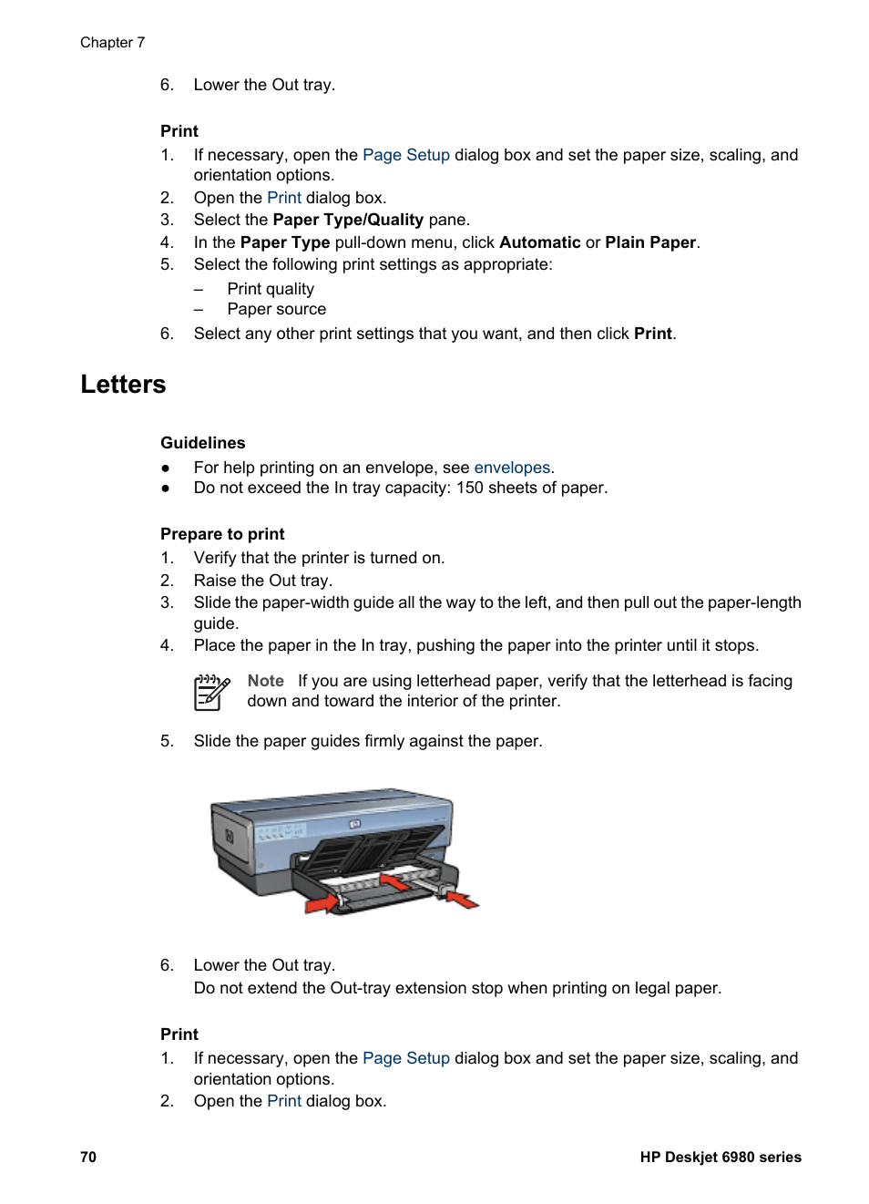 Letters | HP Deskjet 6988dt Printer User Manual | Page 72 / 154