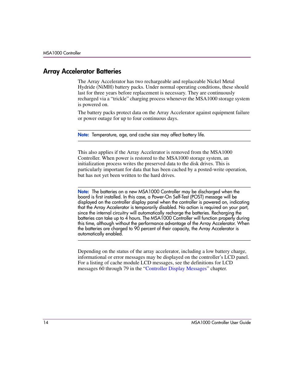 Array accelerator batteries | HP StorageWorks 1000 Modular Smart Array User Manual | Page 14 / 72