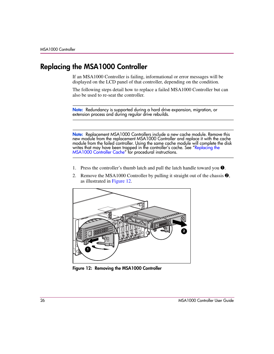 Replacing the msa1000 controller | HP StorageWorks 1000 Modular Smart Array User Manual | Page 26 / 72