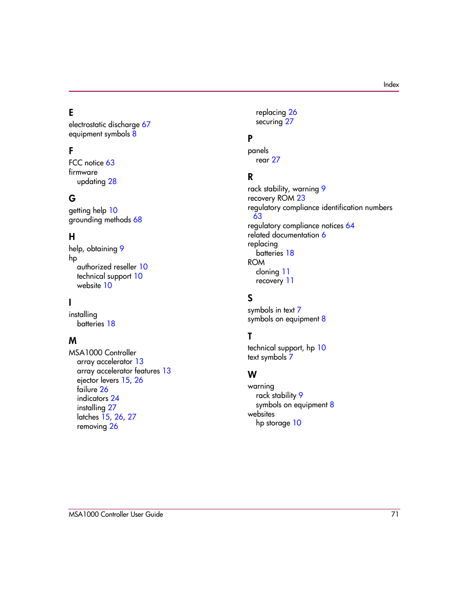 HP StorageWorks 1000 Modular Smart Array User Manual | Page 71 / 72