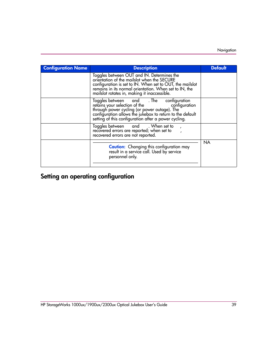 Setting an operating configuration | HP StorageWorks Ultra Density Optical Storage User Manual | Page 39 / 80