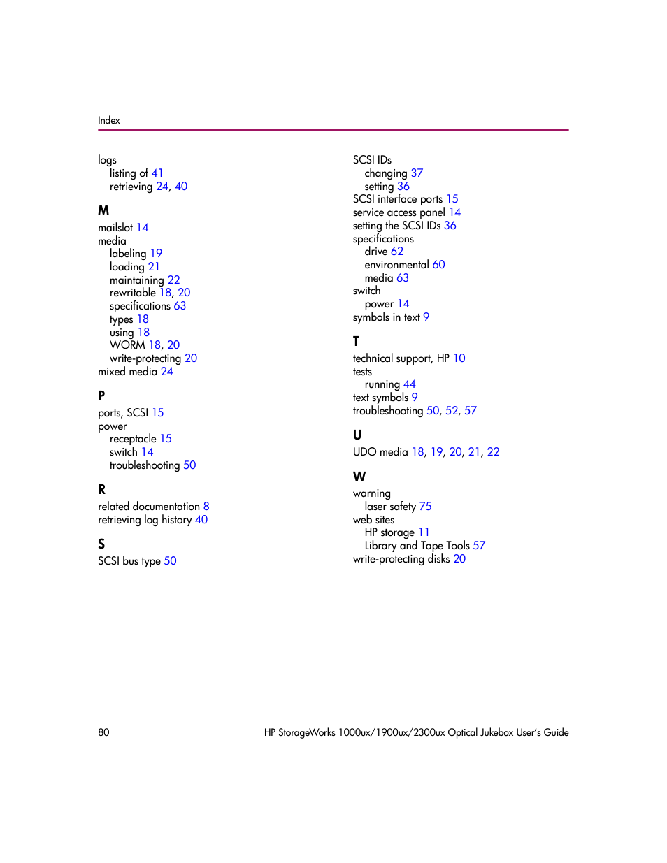 HP StorageWorks Ultra Density Optical Storage User Manual | Page 80 / 80