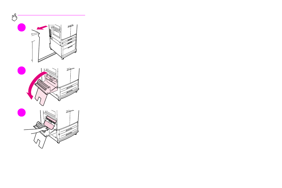 Jam inside the lower left door | HP Color LaserJet 9500 Printer series User Manual | Page 112 / 254