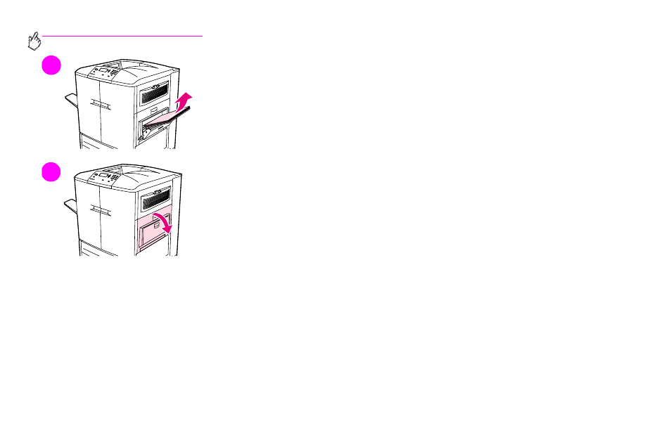 Jam inside the upper right door | HP Color LaserJet 9500 Printer series User Manual | Page 114 / 254