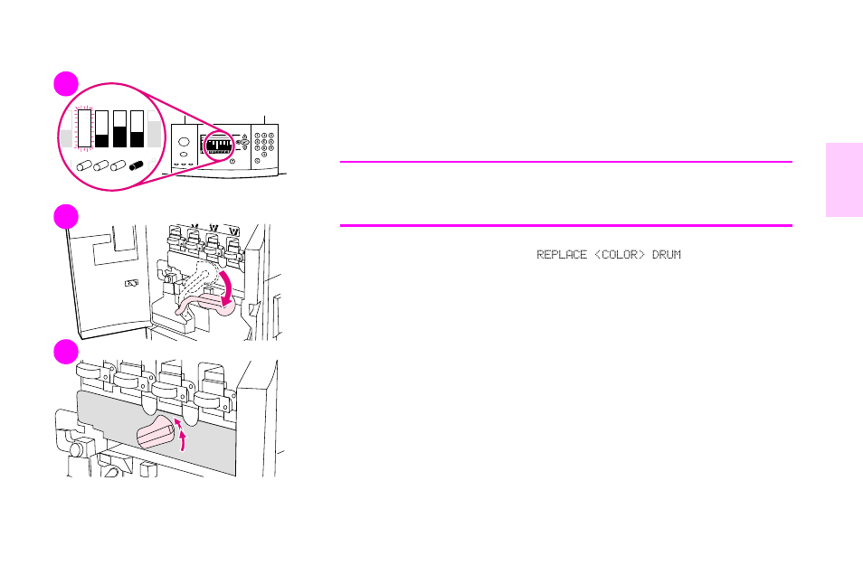 Replacing the image drums, 7replacing the image drums | HP Color LaserJet 9500 Printer series User Manual | Page 185 / 254