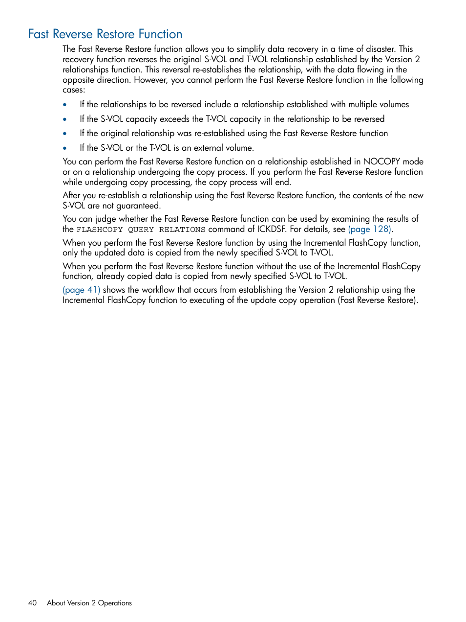 Fast reverse restore function | HP StorageWorks XP Remote Web Console Software User Manual | Page 40 / 155
