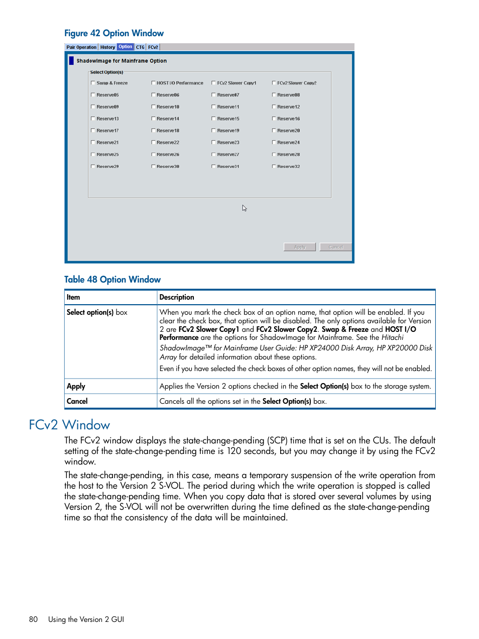 Fcv2 window | HP StorageWorks XP Remote Web Console Software User Manual | Page 80 / 155
