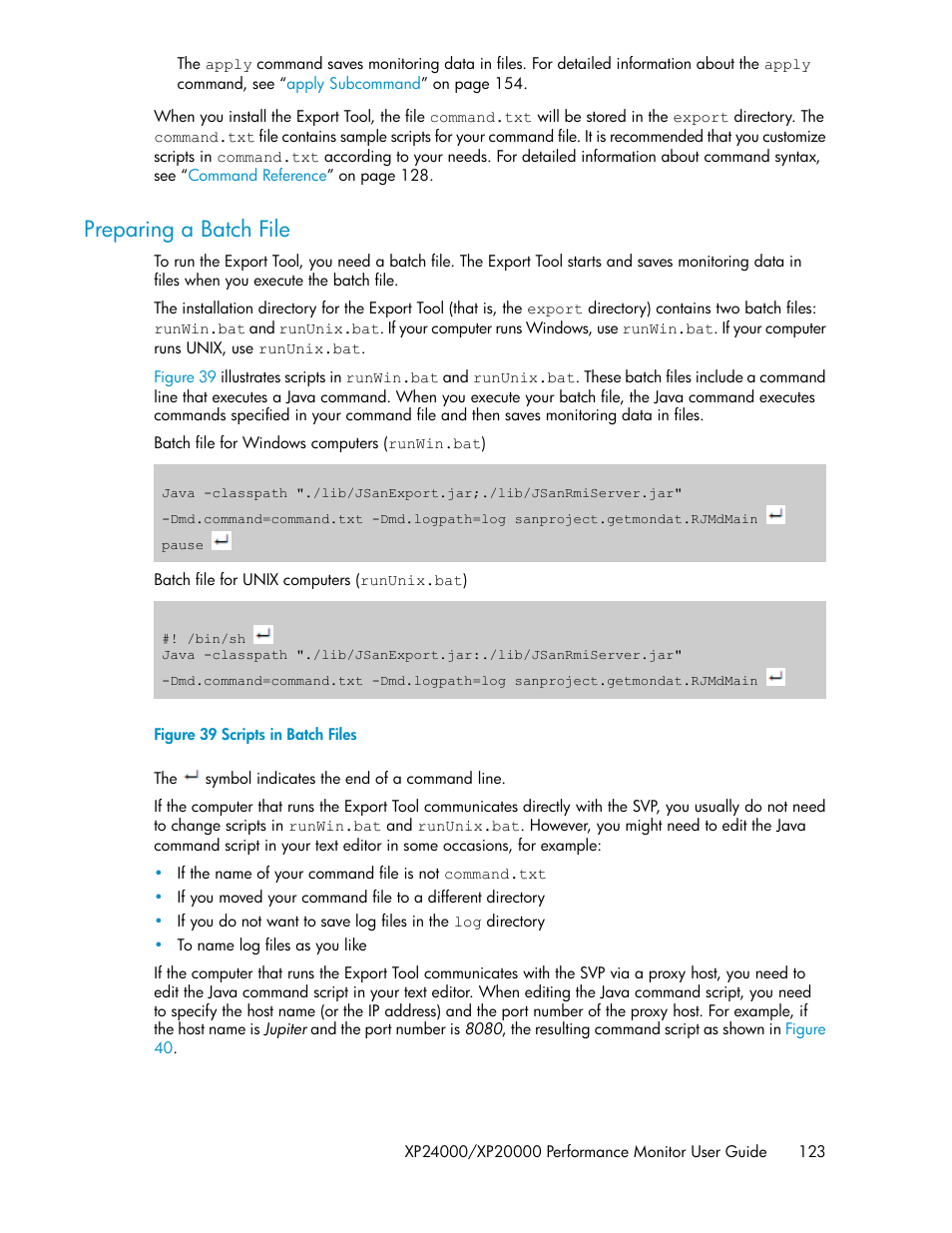 Preparing a batch file, Scripts in batch files | HP XP Array Manager Software User Manual | Page 123 / 172