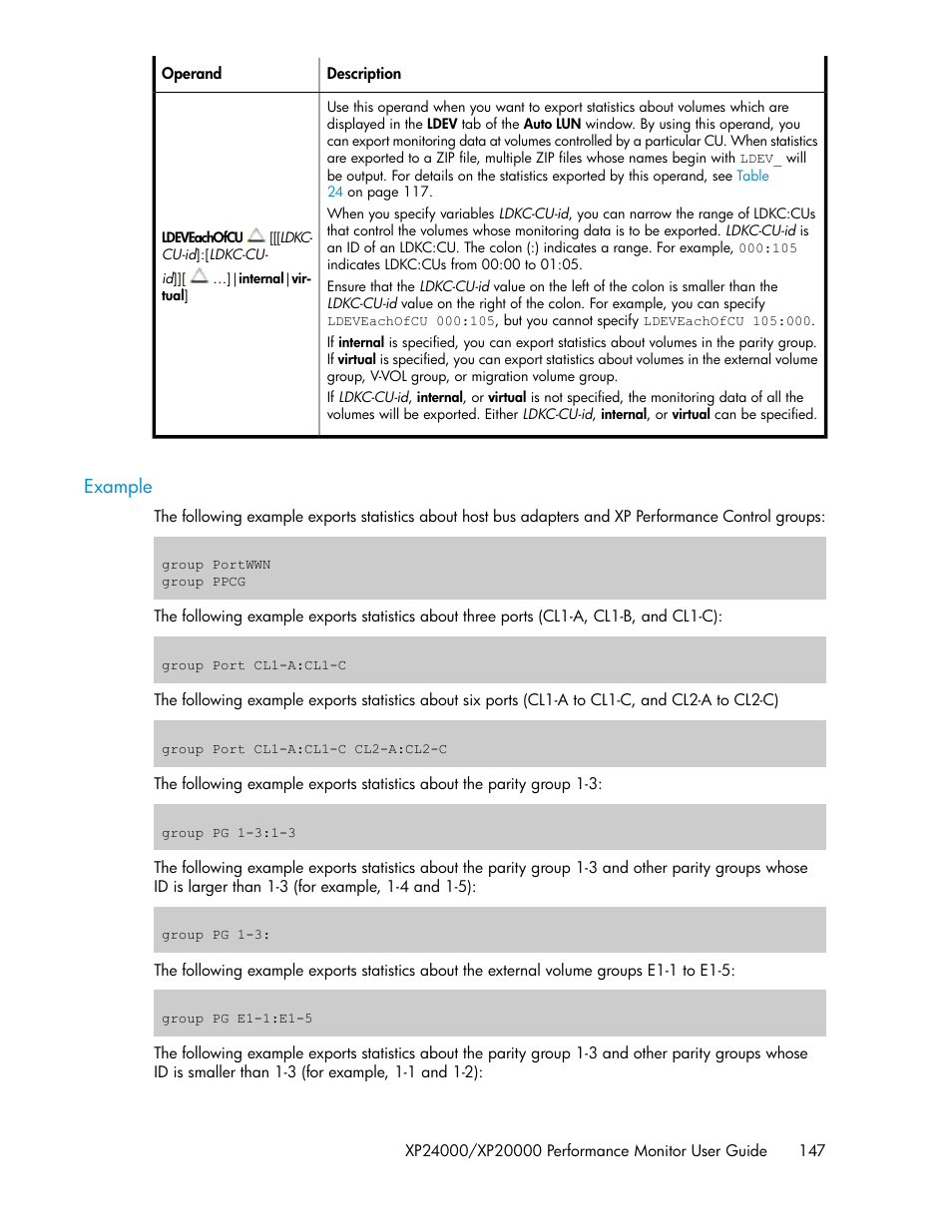 Example | HP XP Array Manager Software User Manual | Page 147 / 172