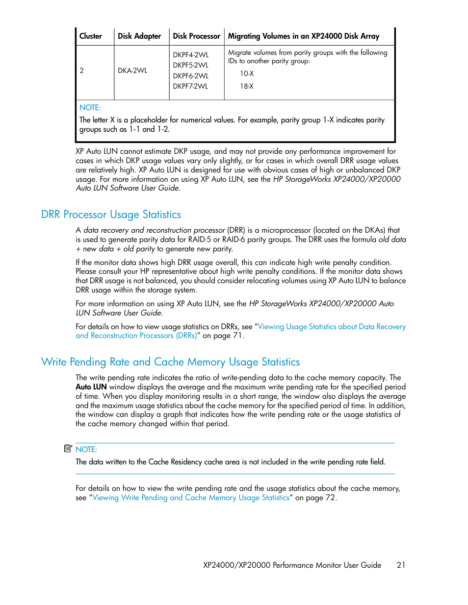 Drr processor usage statistics | HP XP Array Manager Software User Manual | Page 21 / 172