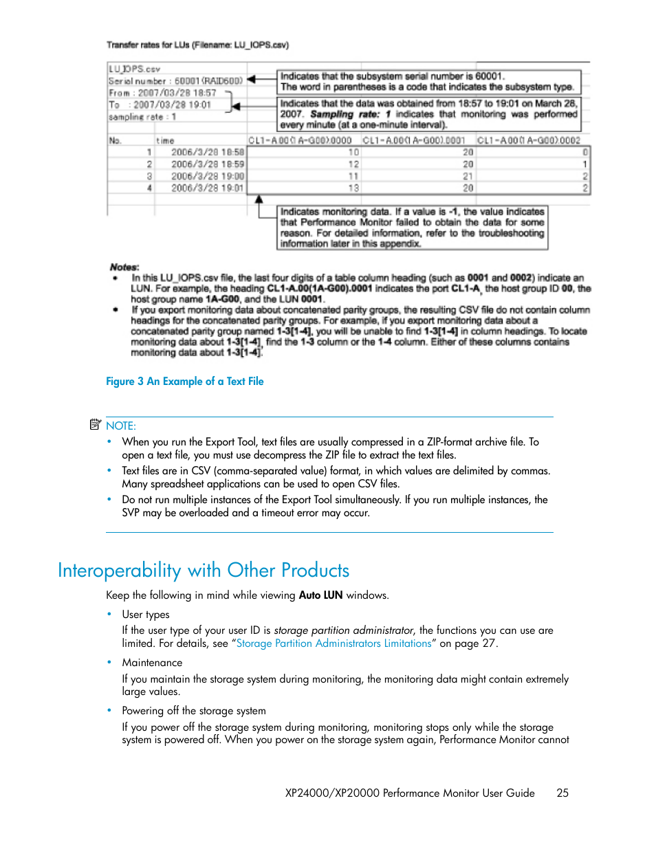 Interoperability with other products, An example of a text file, Figure 3 | HP XP Array Manager Software User Manual | Page 25 / 172