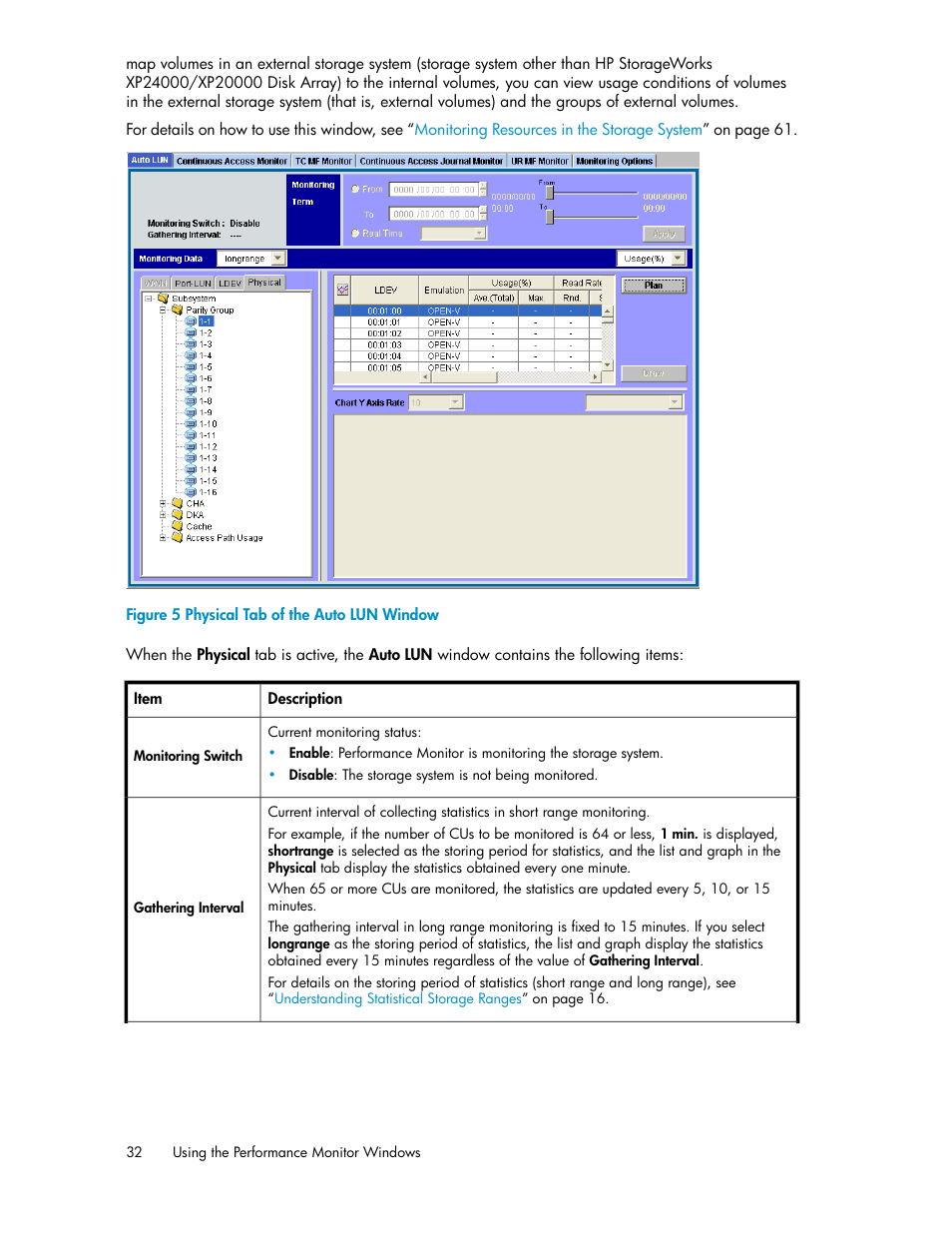 Physical tab of the auto lun window | HP XP Array Manager Software User Manual | Page 32 / 172