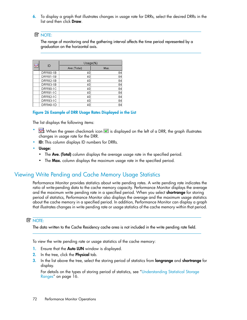 Example of drr usage rates displayed in the list | HP XP Array Manager Software User Manual | Page 72 / 172