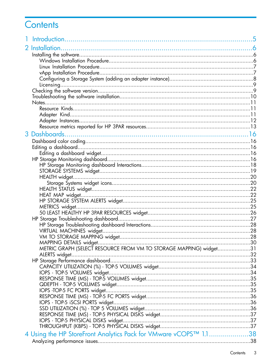 HP StoreFront Analytics for VMware Software Licenses User Manual | Page 3 / 44