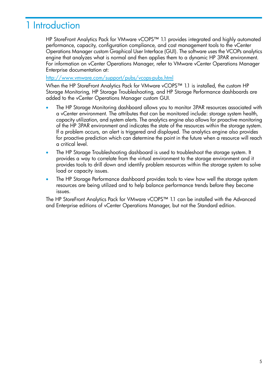 1 introduction | HP StoreFront Analytics for VMware Software Licenses User Manual | Page 5 / 44