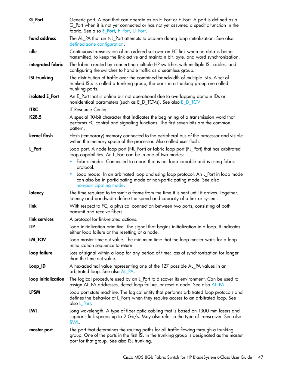 HP Cisco MDS 8Gb Fabric Switch for HP BladeSystem c-Class User Manual | Page 47 / 52