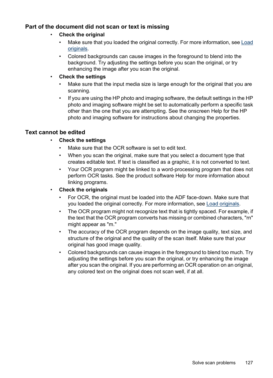 Text cannot be edited | HP Officejet J3680 All-in-One Printer User Manual | Page 131 / 186