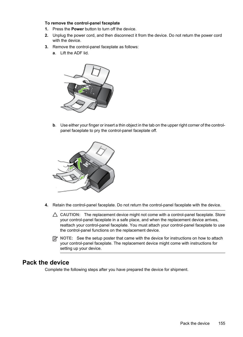 Pack the device, E, see | HP Officejet J3680 All-in-One Printer User Manual | Page 159 / 186