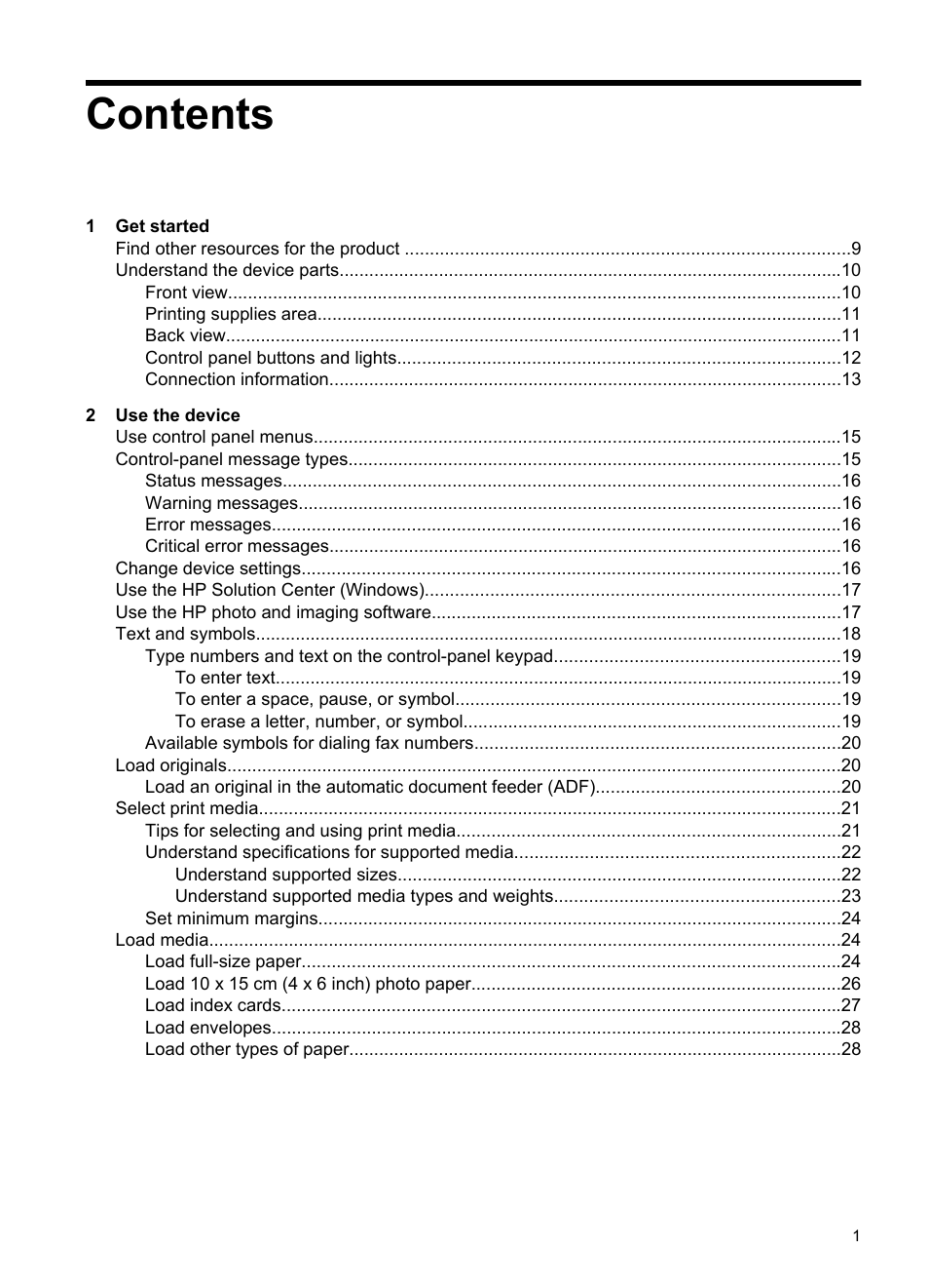 HP Officejet J3680 All-in-One Printer User Manual | Page 5 / 186