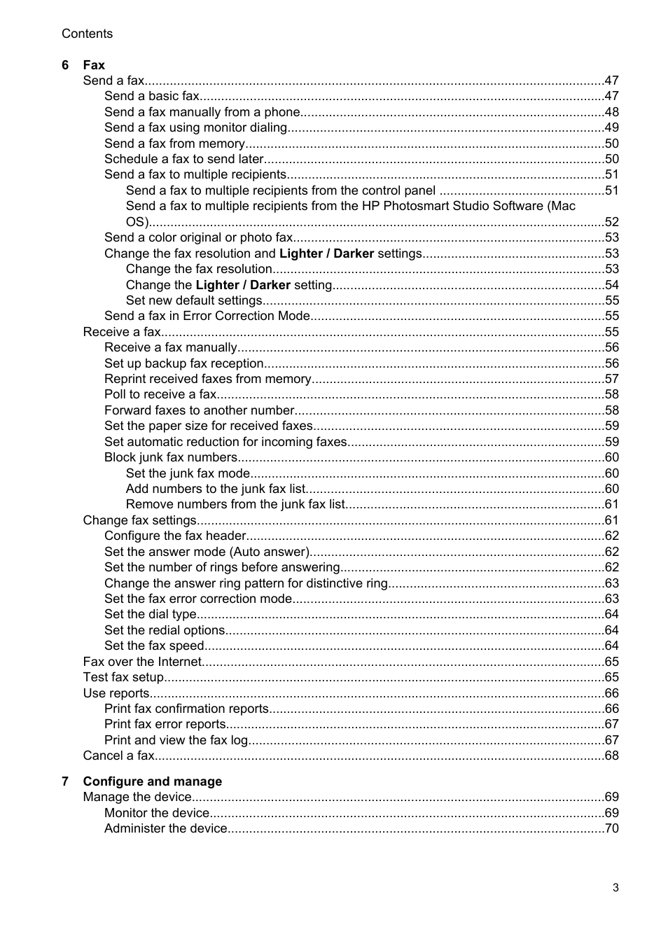 HP Officejet J3680 All-in-One Printer User Manual | Page 7 / 186