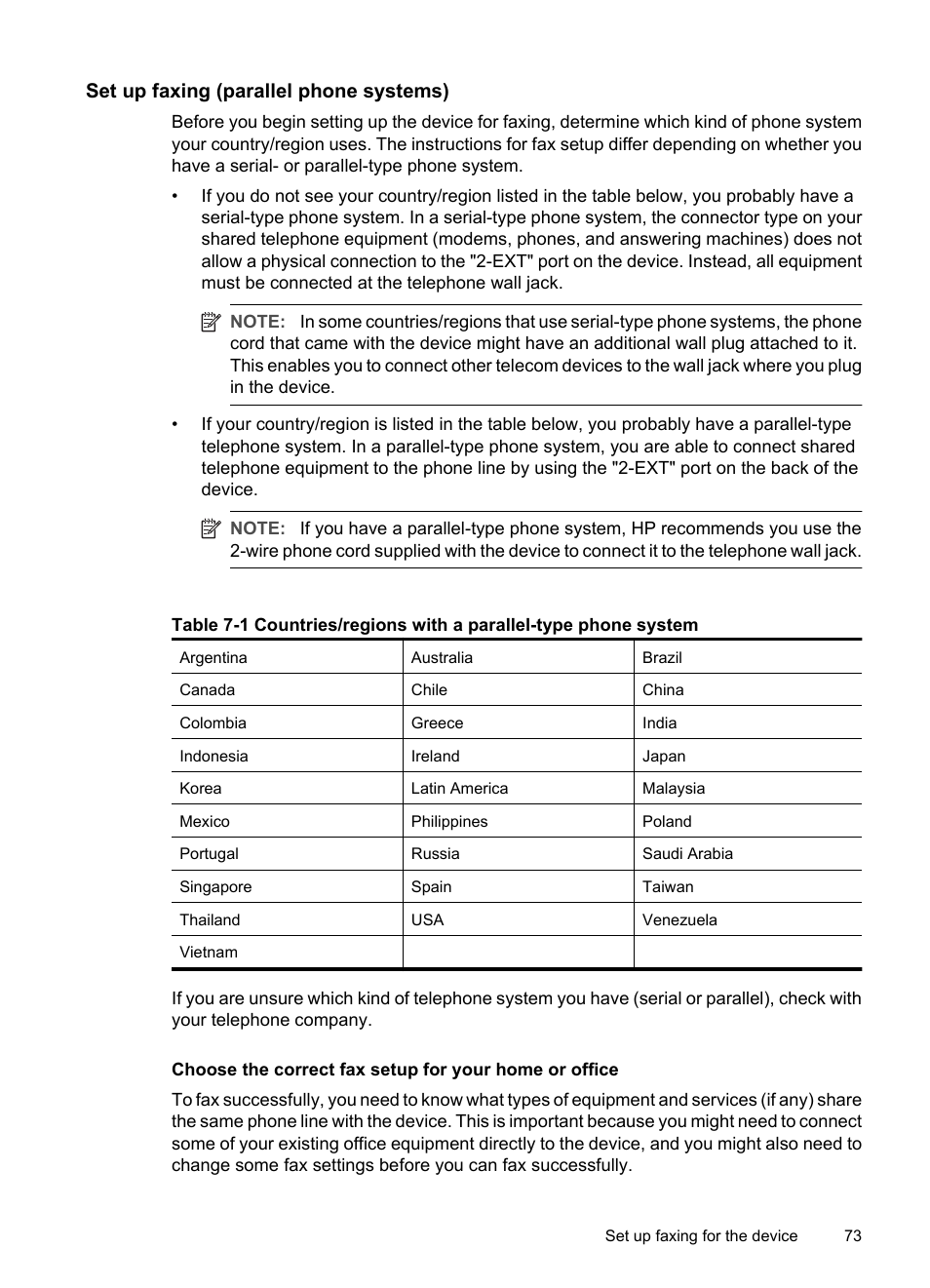 Set up faxing (parallel phone systems) | HP Officejet J3680 All-in-One Printer User Manual | Page 77 / 186