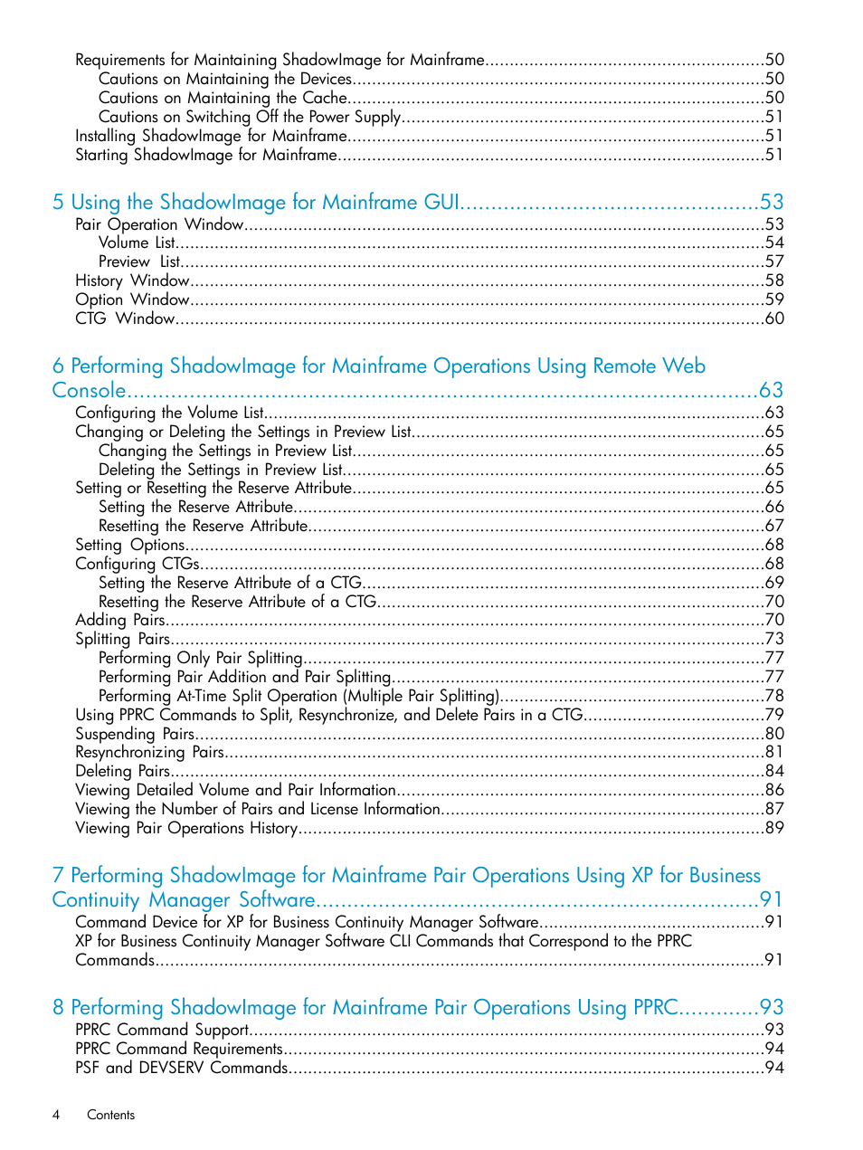 5 using the shadowimage for mainframe gui | HP XP Business Copy Software User Manual | Page 4 / 117