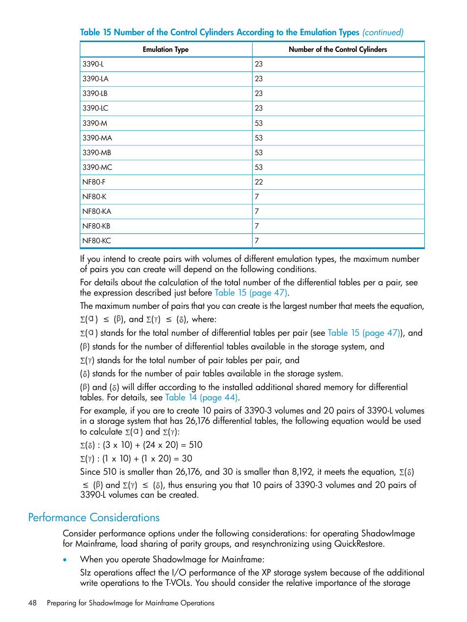 Performance considerations | HP XP Business Copy Software User Manual | Page 48 / 117