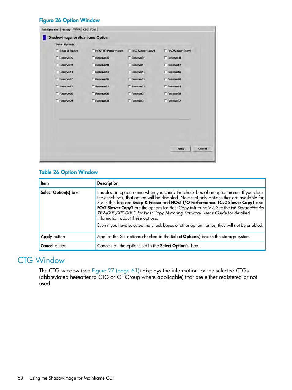 Ctg window | HP XP Business Copy Software User Manual | Page 60 / 117