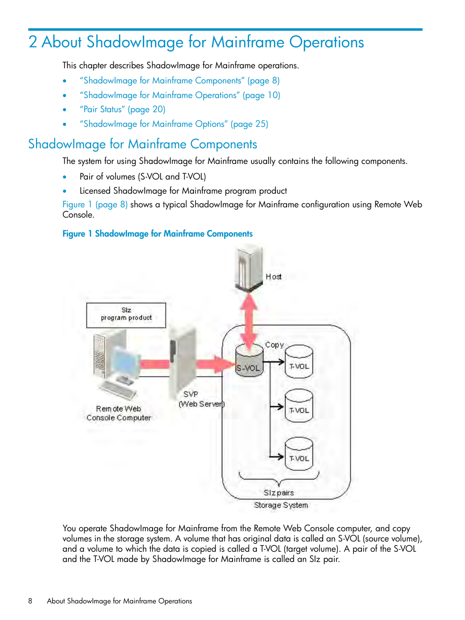 2 about shadowimage for mainframe operations, Shadowimage for mainframe components | HP XP Business Copy Software User Manual | Page 8 / 117