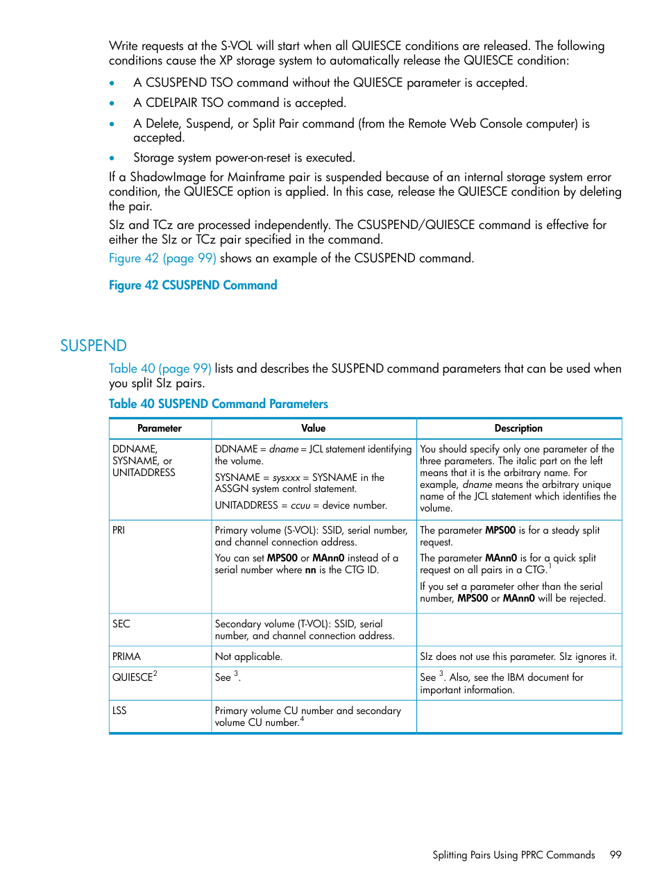 Suspend | HP XP Business Copy Software User Manual | Page 99 / 117