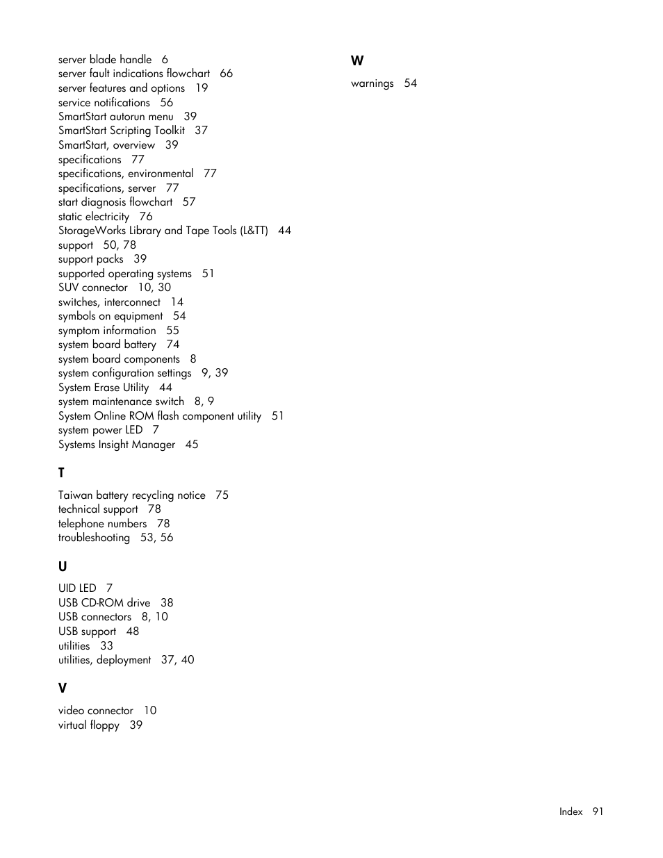 HP ProLiant BL495c G5 Server-Blade User Manual | Page 91 / 91