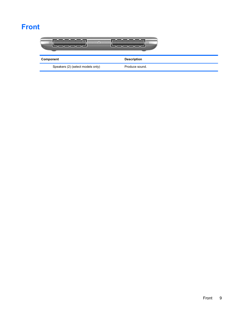 Front | HP Pavilion dm1-4171nr Entertainment Notebook PC User Manual | Page 19 / 109