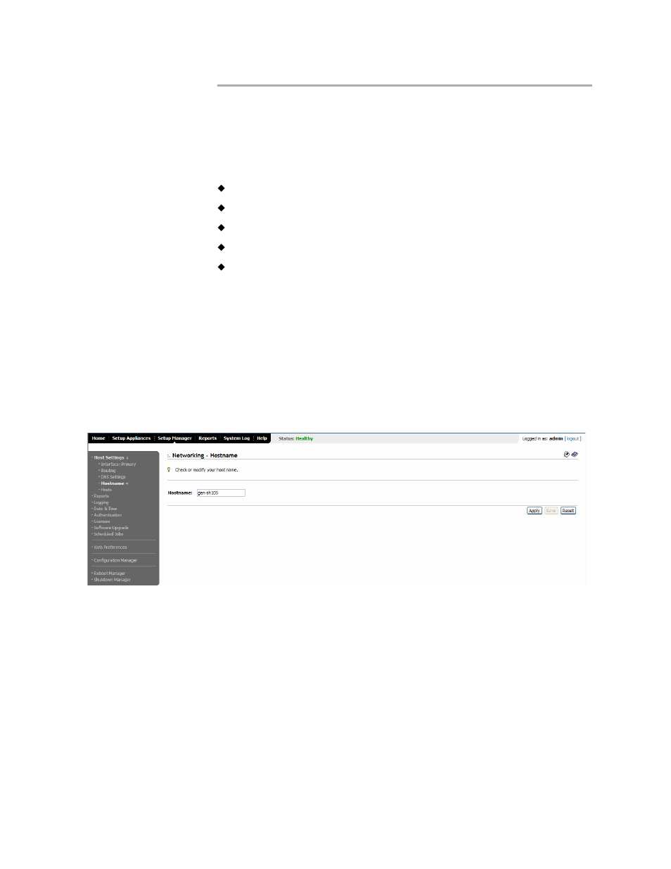 Setting network parameters, Changing the host name | HP StorageWorks Enterprise File Services WAN Accelerator User Manual | Page 108 / 230