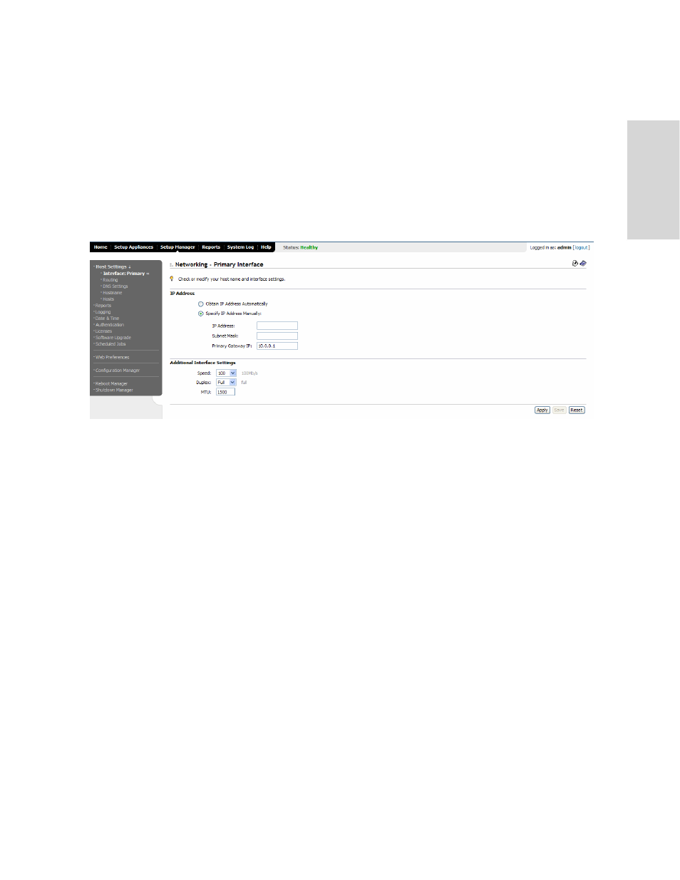 Modifying settings for the primary interface | HP StorageWorks Enterprise File Services WAN Accelerator User Manual | Page 109 / 230