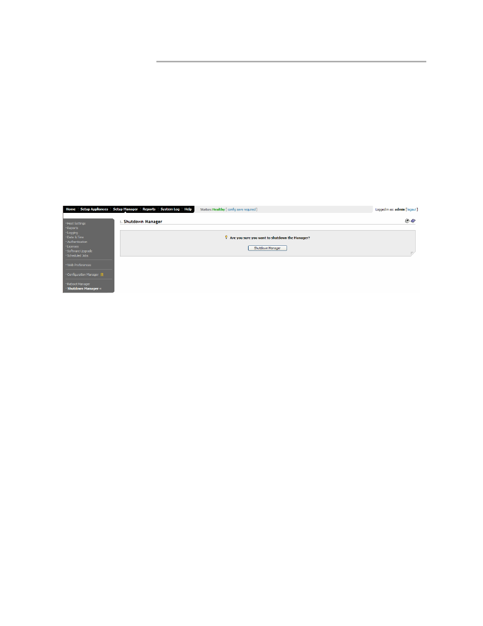 Shutting down the hp efs wan accelerator manager | HP StorageWorks Enterprise File Services WAN Accelerator User Manual | Page 140 / 230