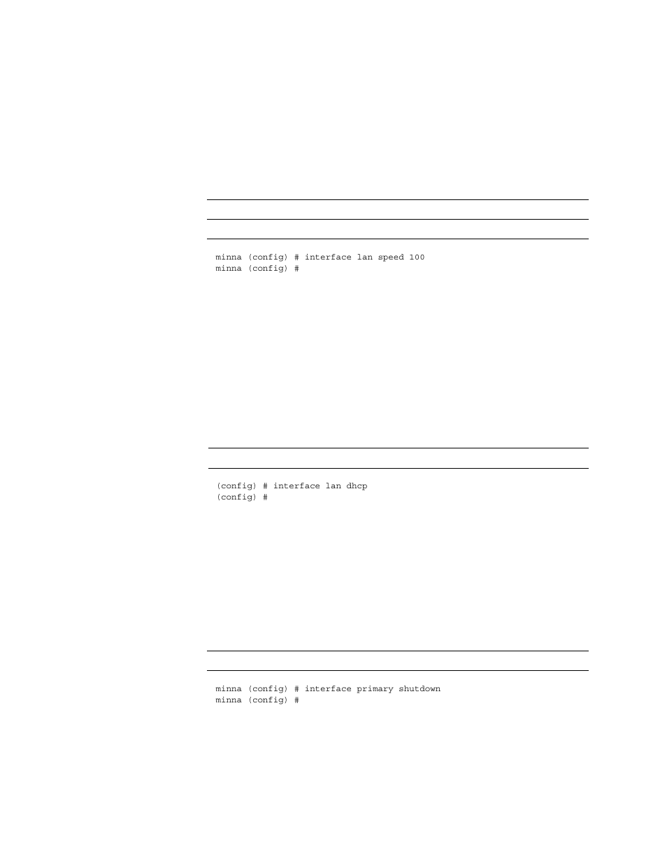 Interface speed, Interface dhcp, Interface shutdown | HP StorageWorks Enterprise File Services WAN Accelerator User Manual | Page 176 / 230
