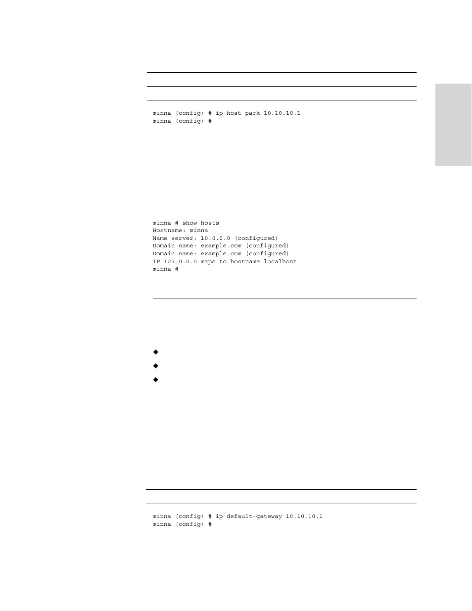 Show hosts, Routing commands, Ip default-gateway | HP StorageWorks Enterprise File Services WAN Accelerator User Manual | Page 179 / 230