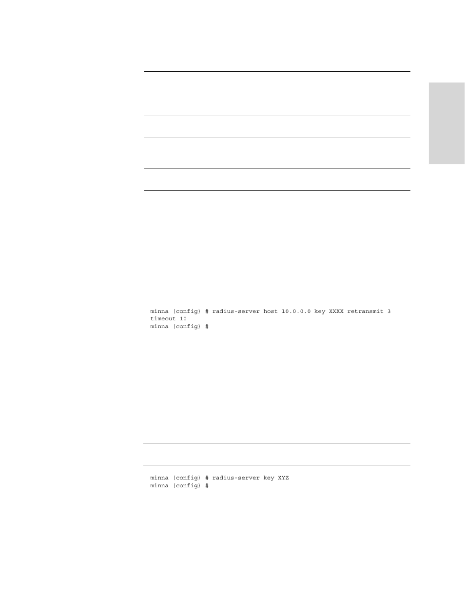 Radius-server key | HP StorageWorks Enterprise File Services WAN Accelerator User Manual | Page 195 / 230