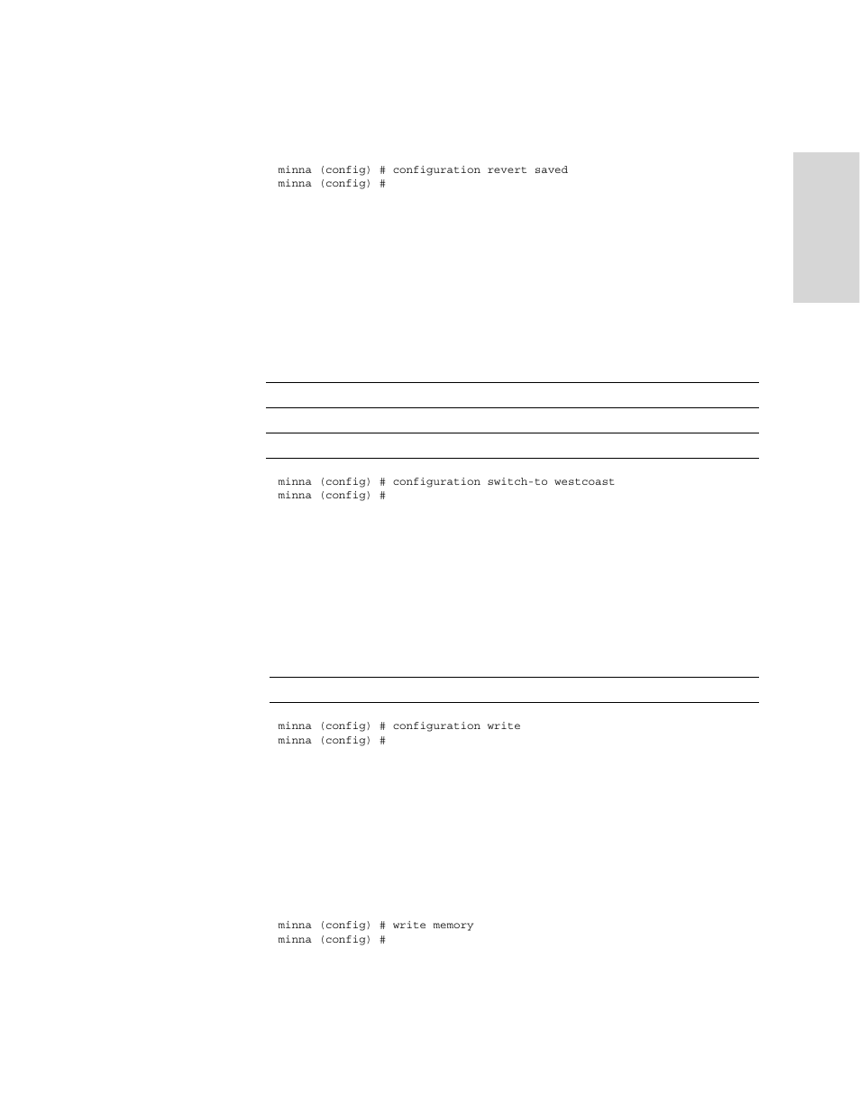 Configuration switch-to, Configuration write, Write memory | HP StorageWorks Enterprise File Services WAN Accelerator User Manual | Page 203 / 230